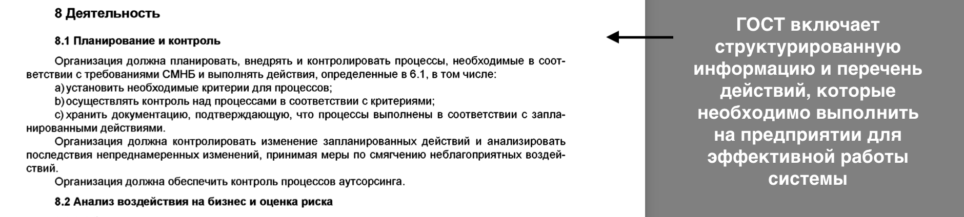 Содержание и требования стандарта